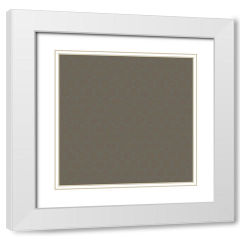 Small Isometric Hive XI White Modern Wood Framed Art Print with Double Matting by Grayscale
