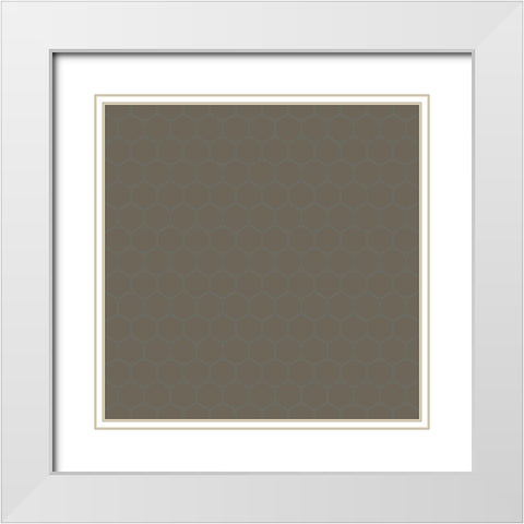 Small Isometric Hive XI White Modern Wood Framed Art Print with Double Matting by Grayscale