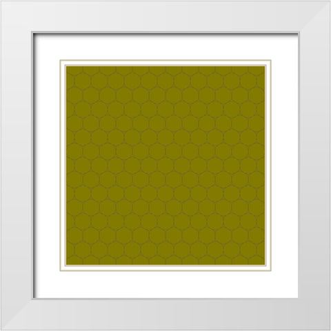 Small Isometric Hive XIII White Modern Wood Framed Art Print with Double Matting by Grayscale