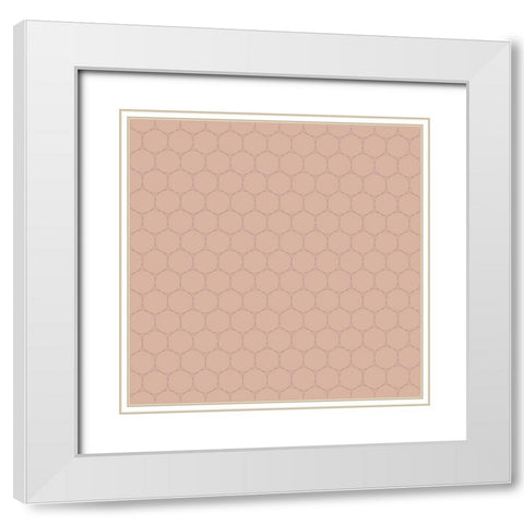 Small Isometric Hive XVII White Modern Wood Framed Art Print with Double Matting by Grayscale