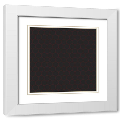 Small Isometric Hive XVIII White Modern Wood Framed Art Print with Double Matting by Grayscale