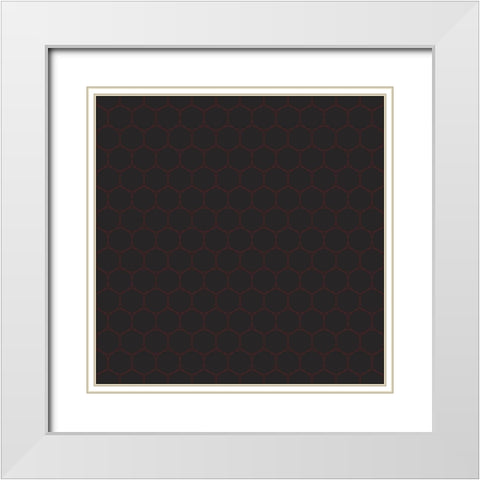 Small Isometric Hive XVIII White Modern Wood Framed Art Print with Double Matting by Grayscale