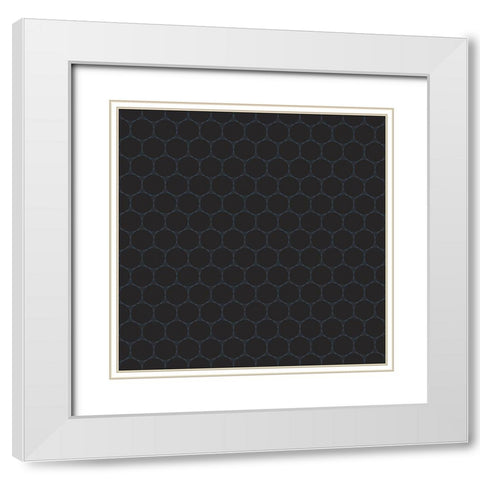 Small Isometric Hive XIX White Modern Wood Framed Art Print with Double Matting by Grayscale