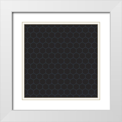 Small Isometric Hive XIX White Modern Wood Framed Art Print with Double Matting by Grayscale