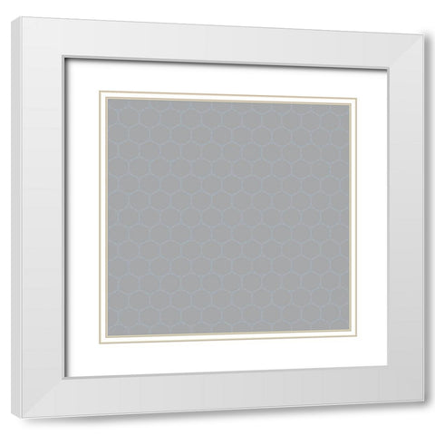 Small Isometric Hive XX White Modern Wood Framed Art Print with Double Matting by Grayscale