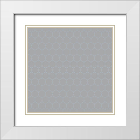 Small Isometric Hive XX White Modern Wood Framed Art Print with Double Matting by Grayscale