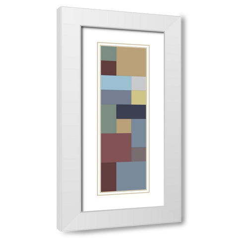 Totem VII White Modern Wood Framed Art Print with Double Matting by Grayscale