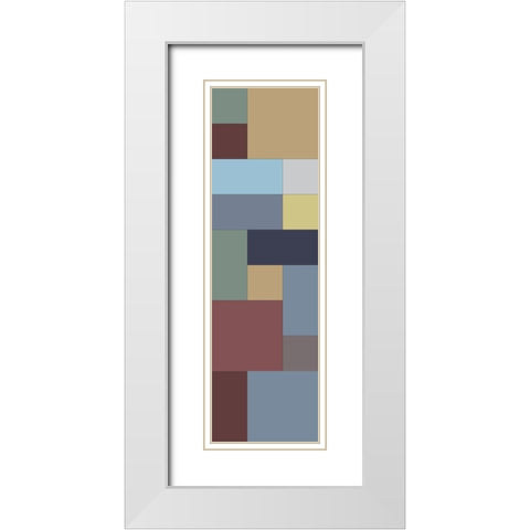 Totem VII White Modern Wood Framed Art Print with Double Matting by Grayscale