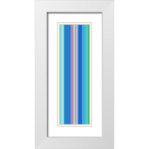 Stripe Totem III White Modern Wood Framed Art Print with Double Matting by Grayscale