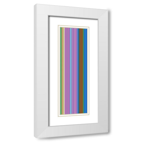 Stripe Totem IV White Modern Wood Framed Art Print with Double Matting by Grayscale