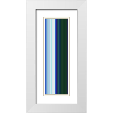 Stripe Totem V White Modern Wood Framed Art Print with Double Matting by Grayscale