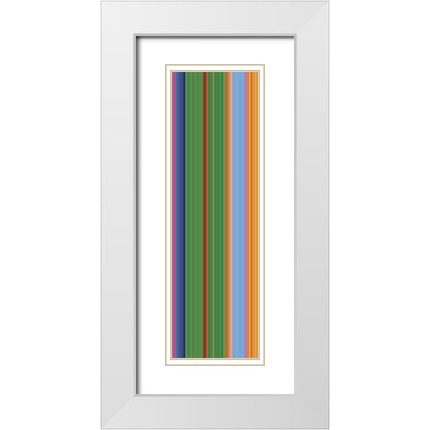 Stripe Totem X White Modern Wood Framed Art Print with Double Matting by Grayscale