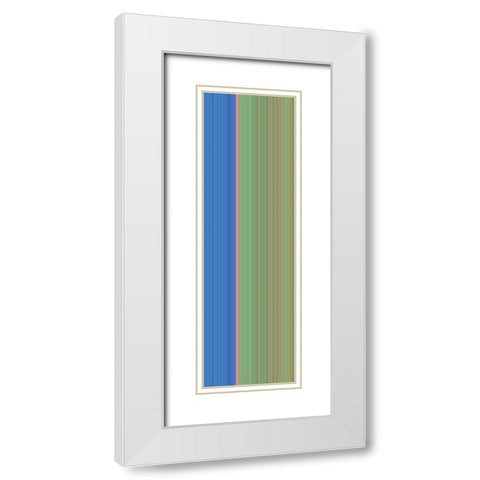 Stripe Totem XXX White Modern Wood Framed Art Print with Double Matting by Grayscale