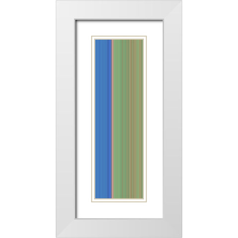 Stripe Totem XXX White Modern Wood Framed Art Print with Double Matting by Grayscale