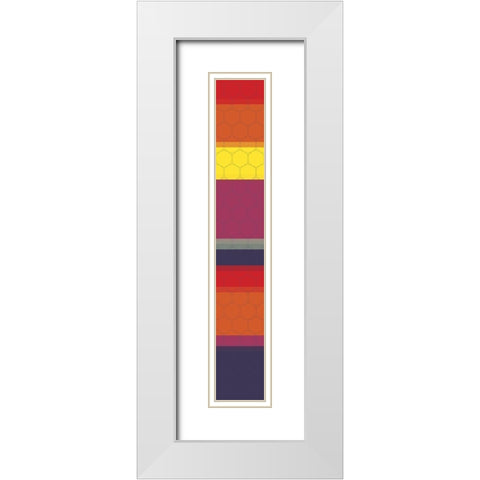 Tall Totem II White Modern Wood Framed Art Print with Double Matting by Grayscale