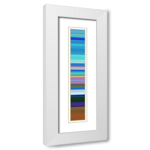 Tall Totem V White Modern Wood Framed Art Print with Double Matting by Grayscale