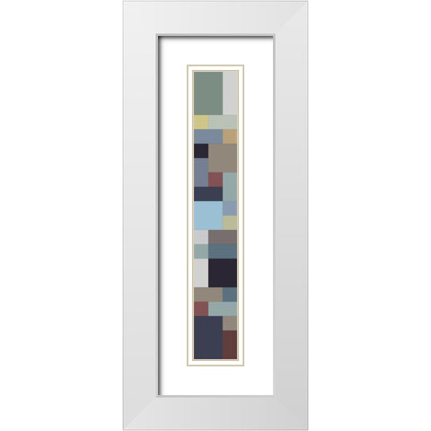 Tall Totem X White Modern Wood Framed Art Print with Double Matting by Grayscale