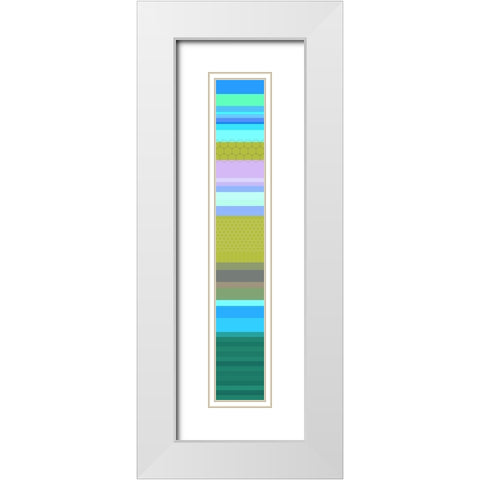 Tall Totem XIX White Modern Wood Framed Art Print with Double Matting by Grayscale