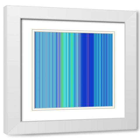 Pinstripes I White Modern Wood Framed Art Print with Double Matting by Grayscale