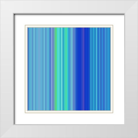 Pinstripes I White Modern Wood Framed Art Print with Double Matting by Grayscale