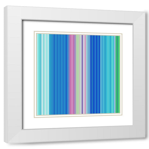 Pinstripes III White Modern Wood Framed Art Print with Double Matting by Grayscale