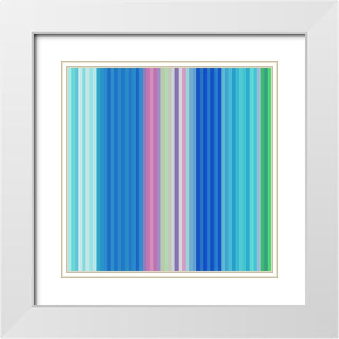 Pinstripes III White Modern Wood Framed Art Print with Double Matting by Grayscale
