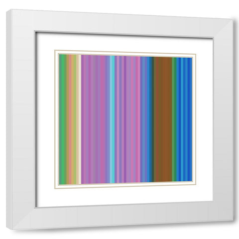 Pinstripes IV White Modern Wood Framed Art Print with Double Matting by Grayscale