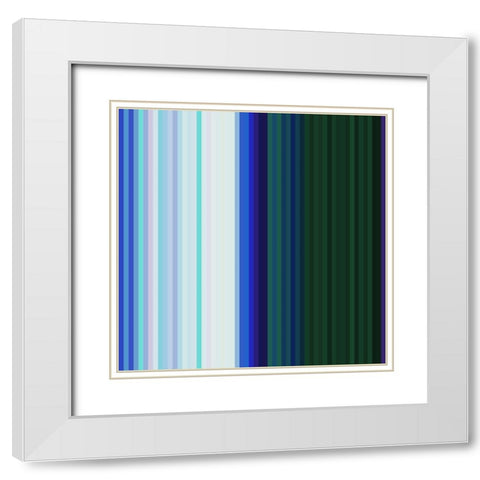 Pinstripes V White Modern Wood Framed Art Print with Double Matting by Grayscale