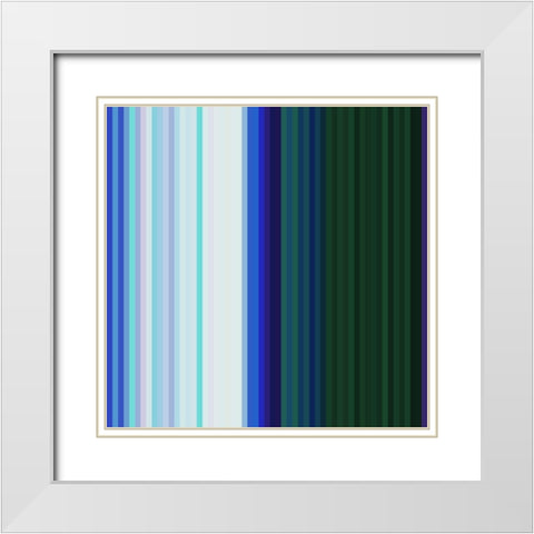 Pinstripes V White Modern Wood Framed Art Print with Double Matting by Grayscale