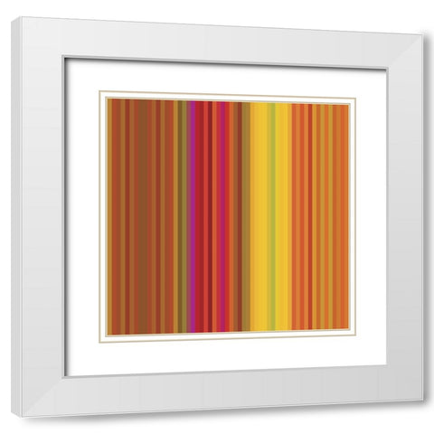 Pinstripes VII White Modern Wood Framed Art Print with Double Matting by Grayscale