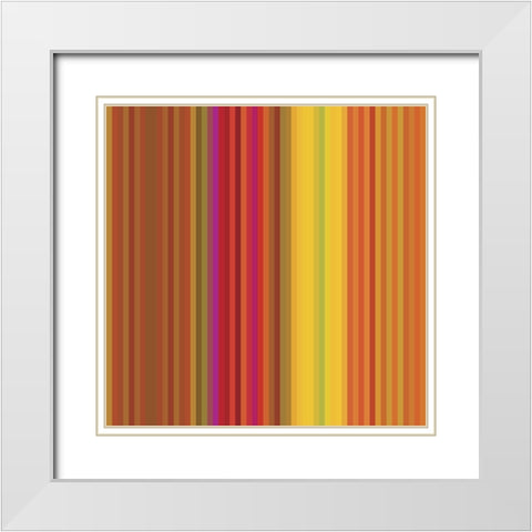 Pinstripes VII White Modern Wood Framed Art Print with Double Matting by Grayscale