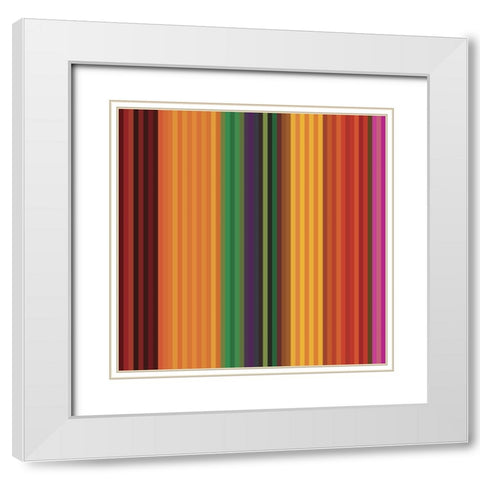 Pinstripes IX White Modern Wood Framed Art Print with Double Matting by Grayscale