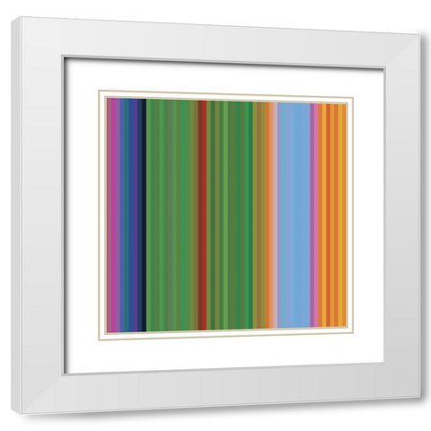 Pinstripes X White Modern Wood Framed Art Print with Double Matting by Grayscale
