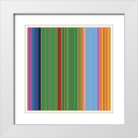 Pinstripes X White Modern Wood Framed Art Print with Double Matting by Grayscale