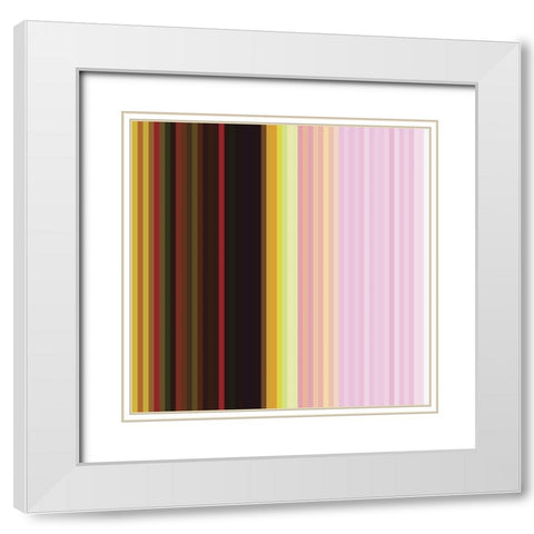 Pinstripes XI White Modern Wood Framed Art Print with Double Matting by Grayscale