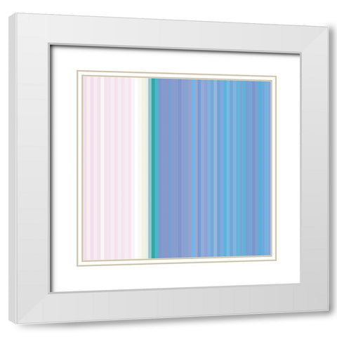 Pinstripes XII White Modern Wood Framed Art Print with Double Matting by Grayscale