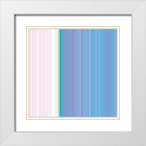 Pinstripes XII White Modern Wood Framed Art Print with Double Matting by Grayscale
