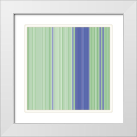 Pinstripes XIII White Modern Wood Framed Art Print with Double Matting by Grayscale