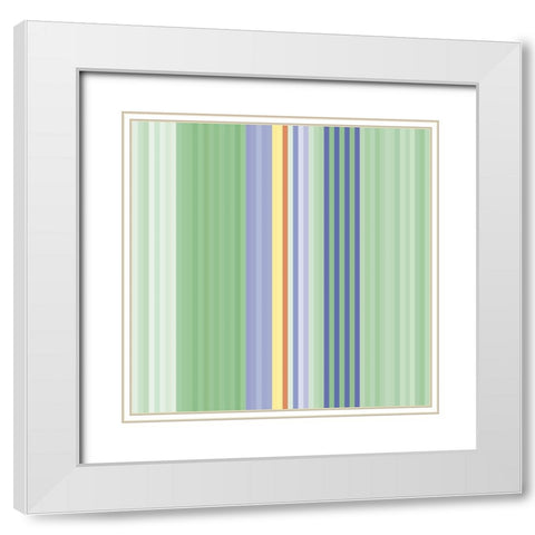 Pinstripes XV White Modern Wood Framed Art Print with Double Matting by Grayscale