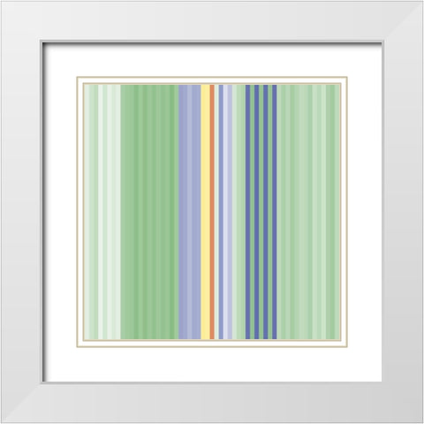 Pinstripes XV White Modern Wood Framed Art Print with Double Matting by Grayscale