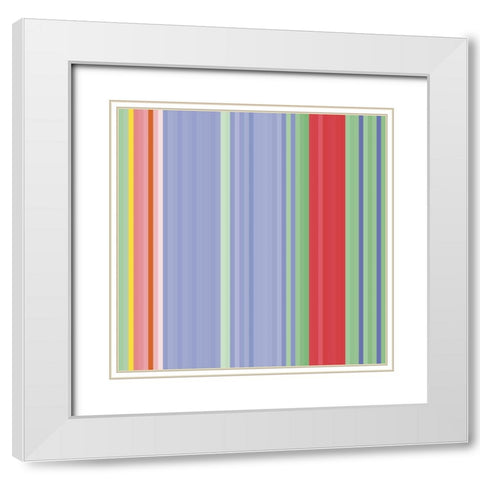 Pinstripes XVI White Modern Wood Framed Art Print with Double Matting by Grayscale