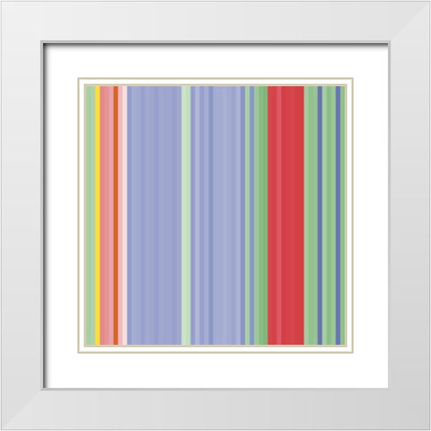 Pinstripes XVI White Modern Wood Framed Art Print with Double Matting by Grayscale