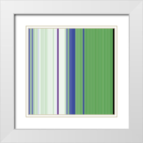 Pinstripes XVII White Modern Wood Framed Art Print with Double Matting by Grayscale