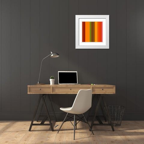 Pinstripes XXI White Modern Wood Framed Art Print with Double Matting by Grayscale