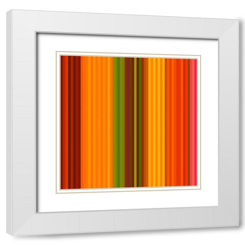 Pinstripes XXI White Modern Wood Framed Art Print with Double Matting by Grayscale