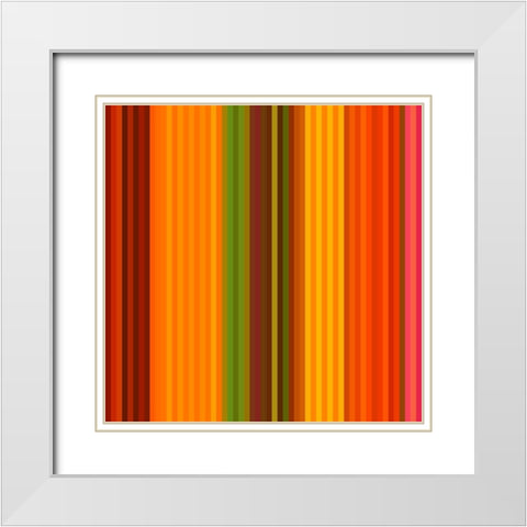 Pinstripes XXI White Modern Wood Framed Art Print with Double Matting by Grayscale