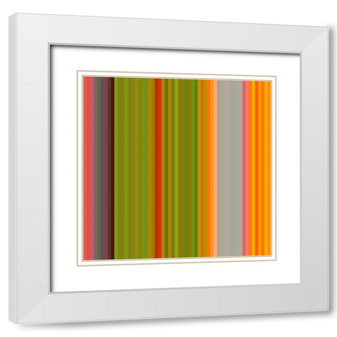 Pinstripes XXII White Modern Wood Framed Art Print with Double Matting by Grayscale