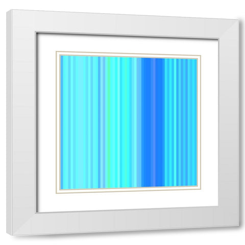 Pinstripes XXV White Modern Wood Framed Art Print with Double Matting by Grayscale