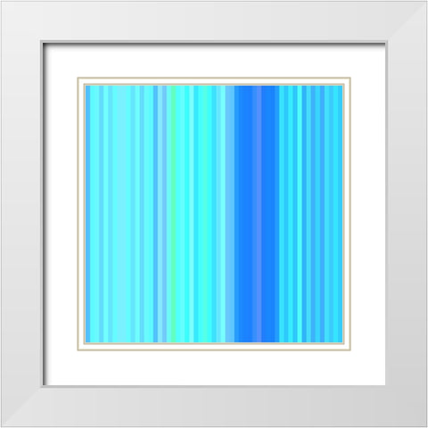 Pinstripes XXV White Modern Wood Framed Art Print with Double Matting by Grayscale