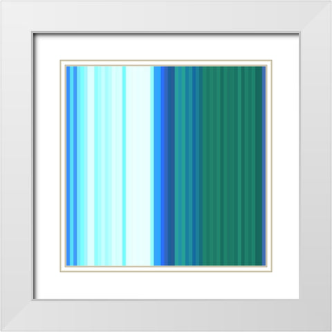 Pinstripes XXIX White Modern Wood Framed Art Print with Double Matting by Grayscale